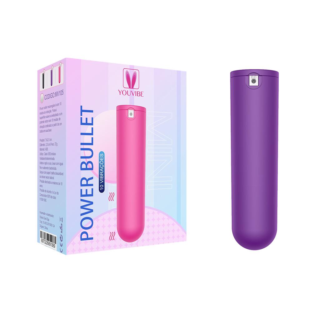 Power bullet recarregável com 10 modos de vibração - MV105 - YOUVIBE - MimoSexy