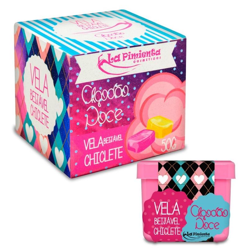 VELA BEIJÁVEL ALGODÃO DOCE CHICLETE - MimoSexy