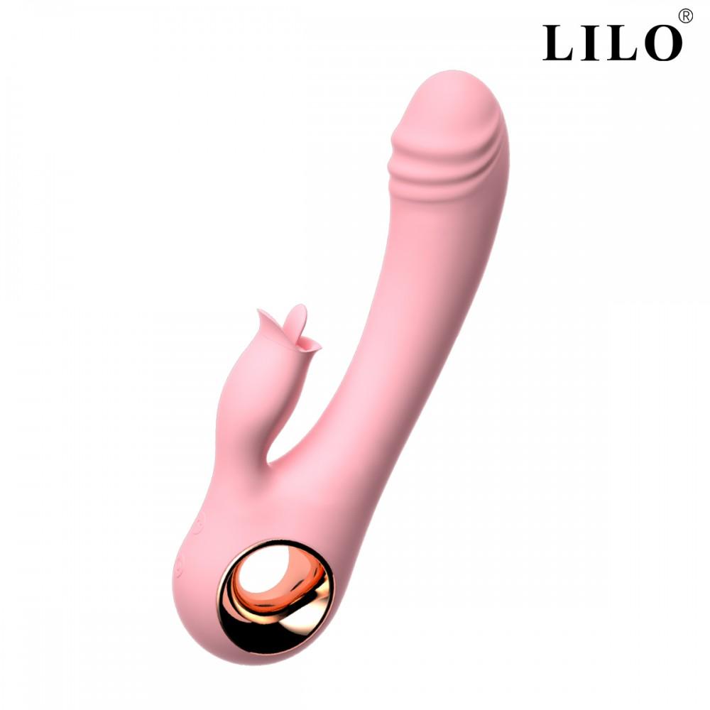 Vibrador de ponto G. Possui estimulador de clítoris, no estilo de língua - PG140