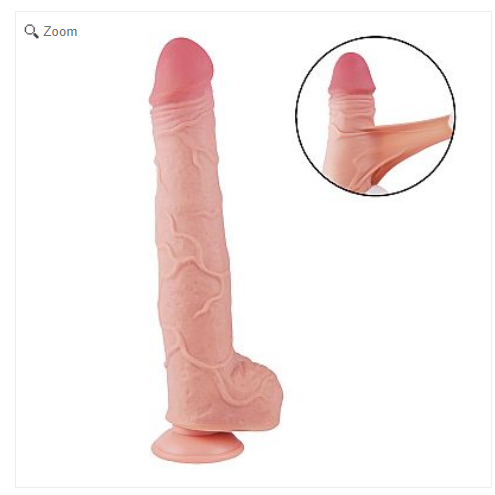 Dildo Super Realístico Dupla Camada - Ventosa Removível - 29,7 X 5,6 cm - SI ( na cor marrom)