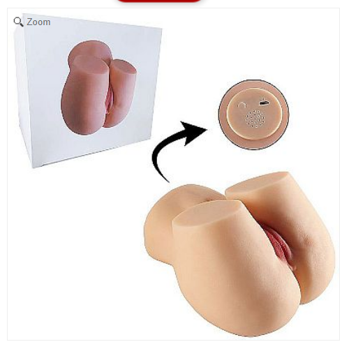 Masturbador Masculino - Formato Bunda - Vagina e Ânus com vibrador - MAIG